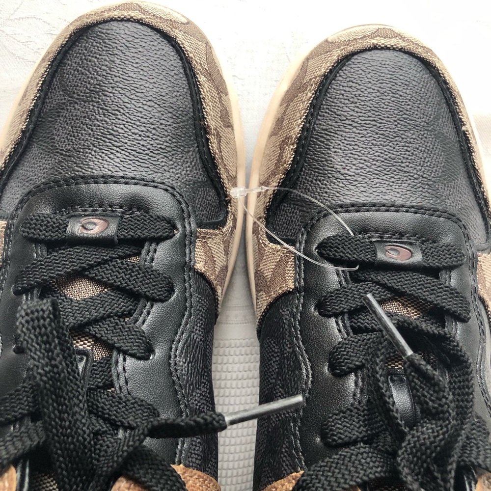 COACH C 201 Signature Monogram Coated Canvas Brown Sneakers Men’s Size 9 NWB - Picture 10 of 16
